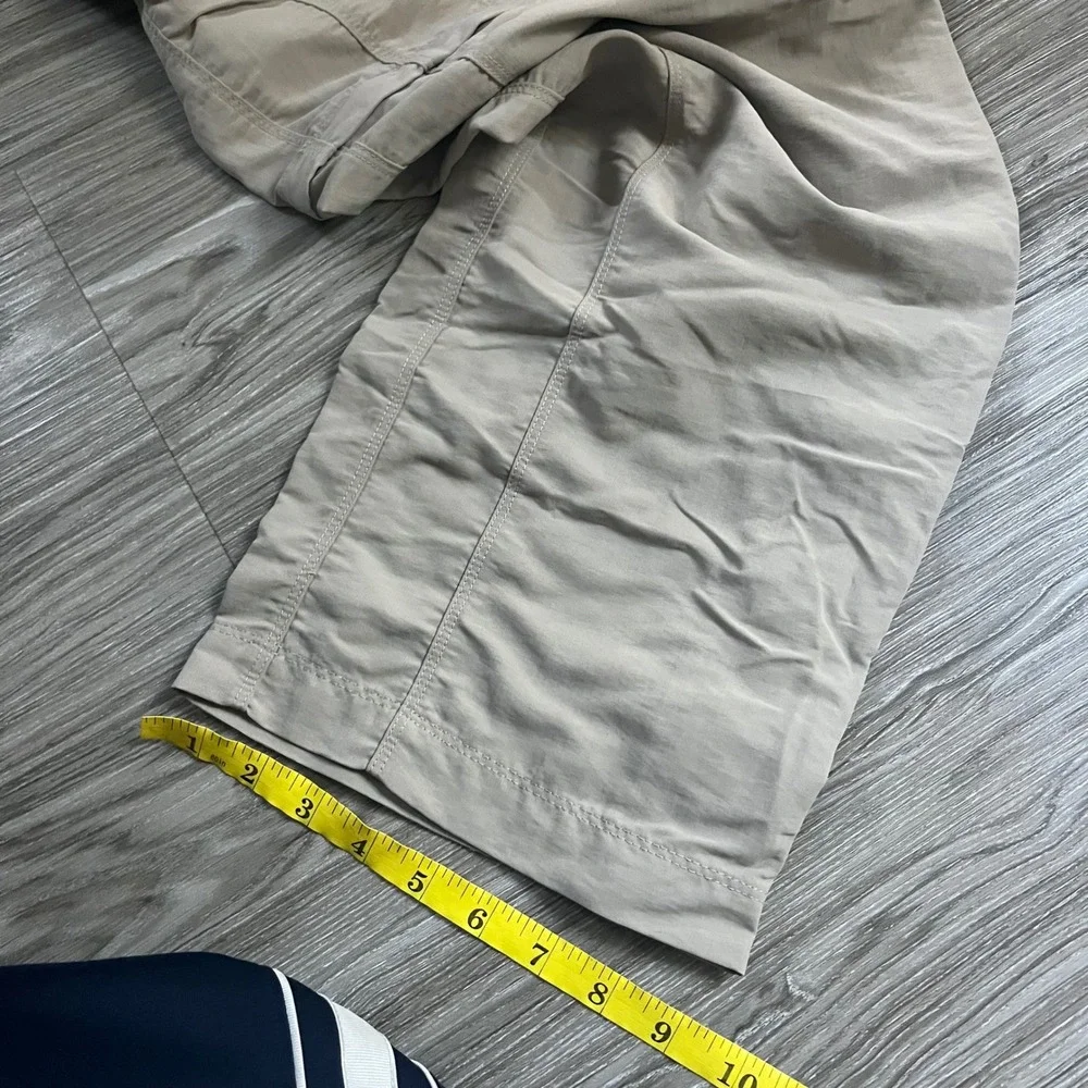 The North Face Mens Convertible Hiking Cargo Pants Tan Khaki Zip Off Large L
